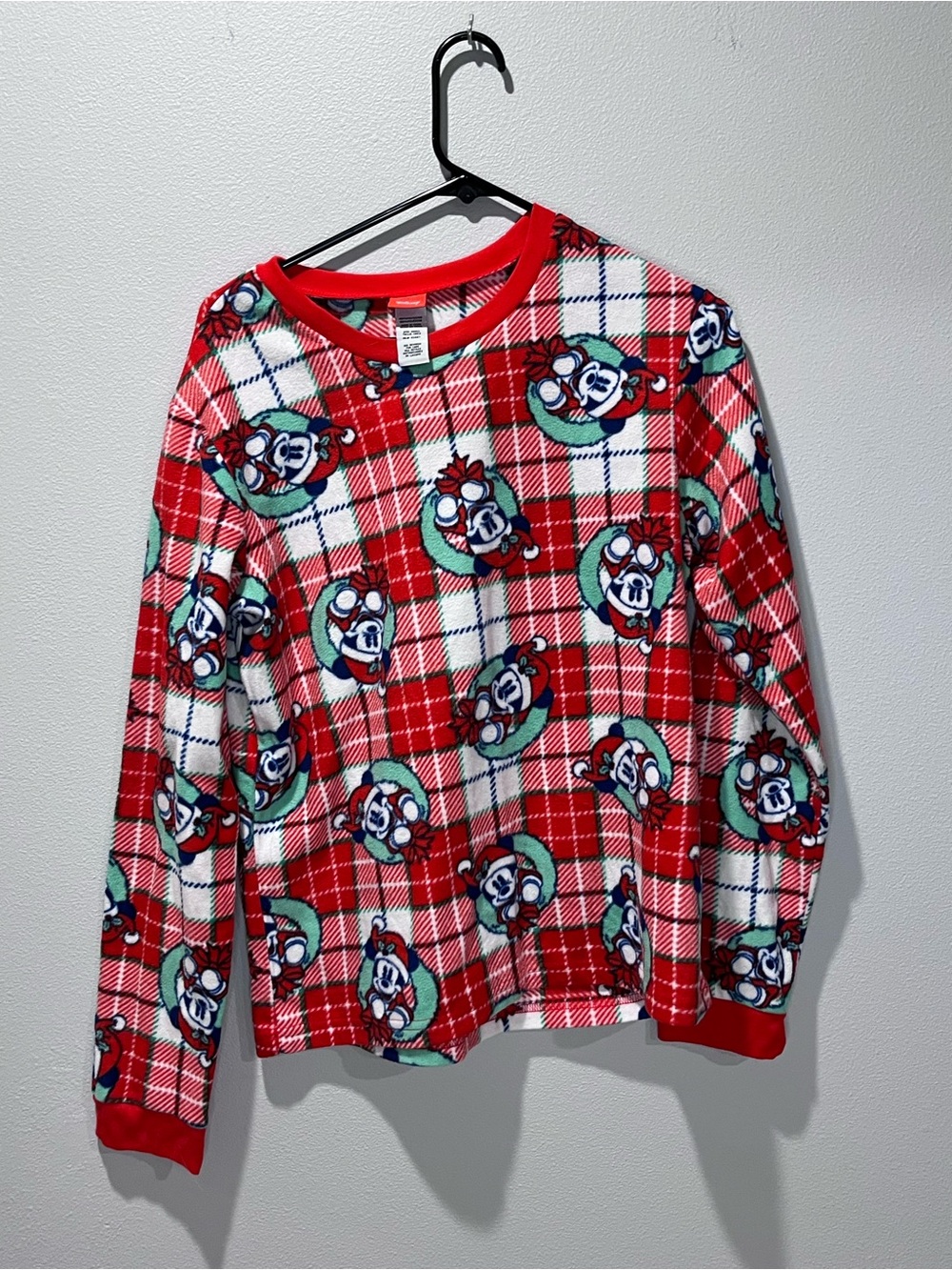 Women’s Disney Red Plaid Character Long-Sleeve Top